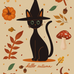 Illustration Le Petit Chat d&rsquo;Automne