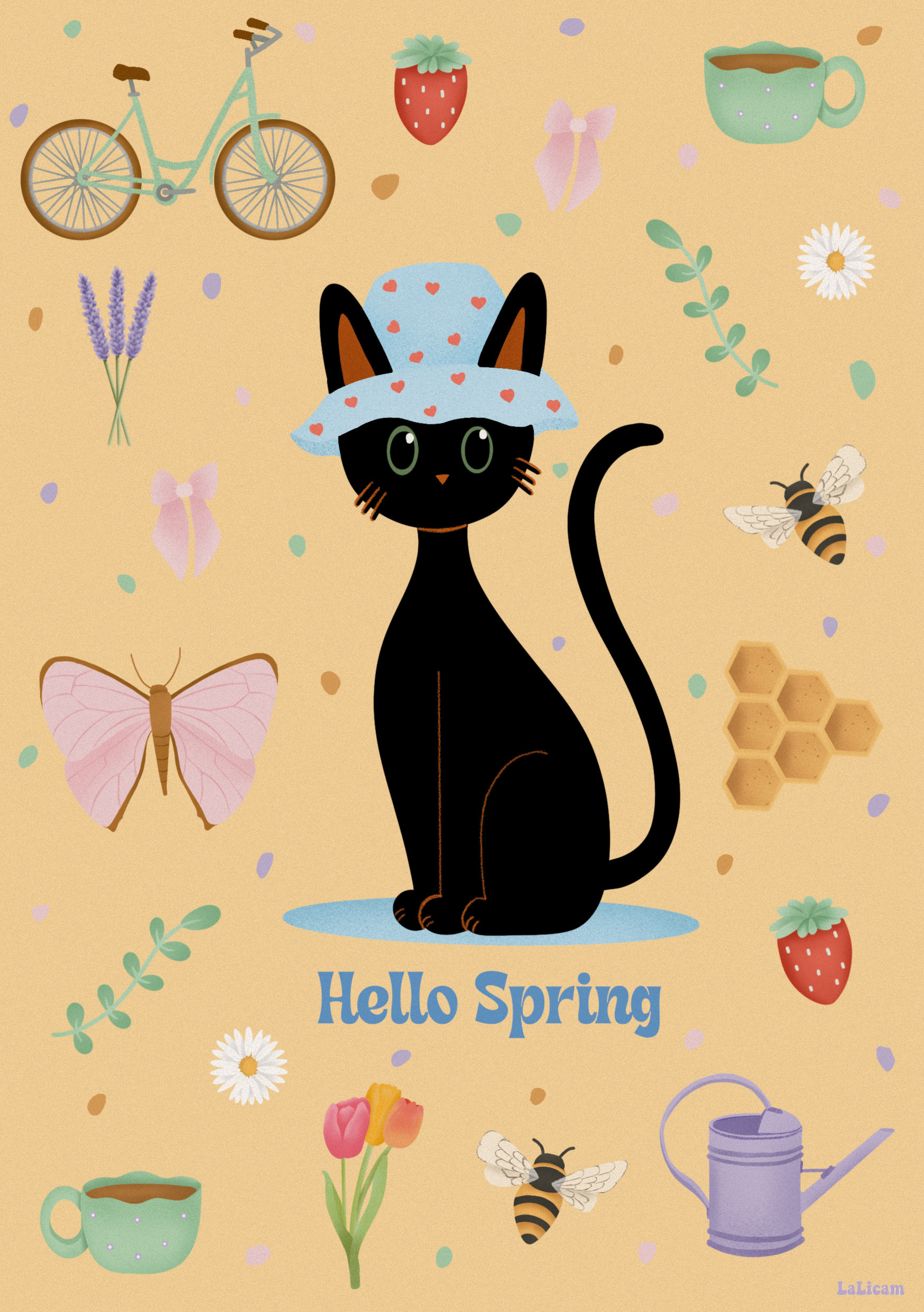 Illustration Le Petit Chat de Printemps – Image 2