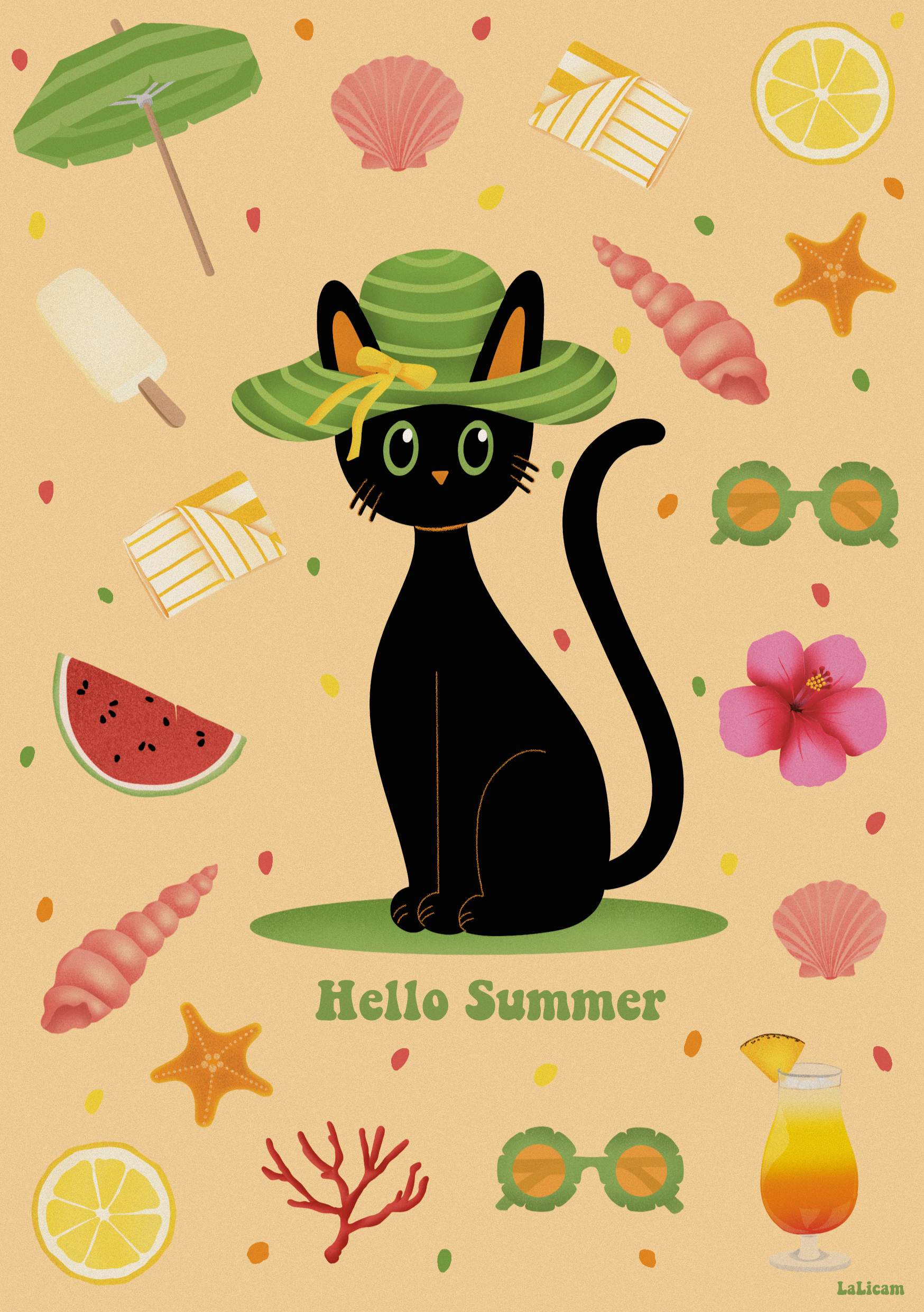 Illustration Le Petit Chat d'Été – Image 2