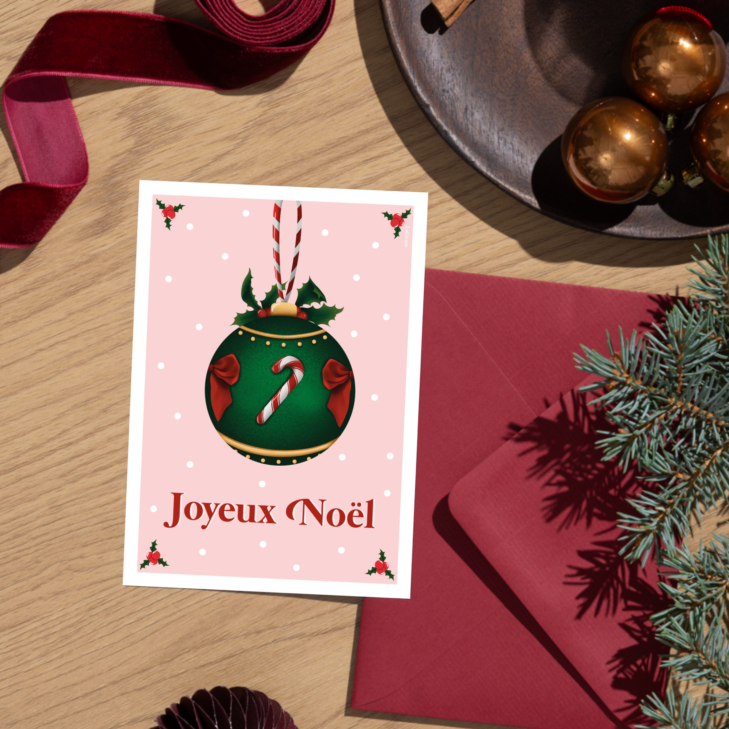 Carte de voeux - Boule de Noël