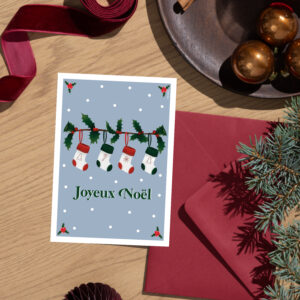 Carte de voeux – Chaussettes de Noël