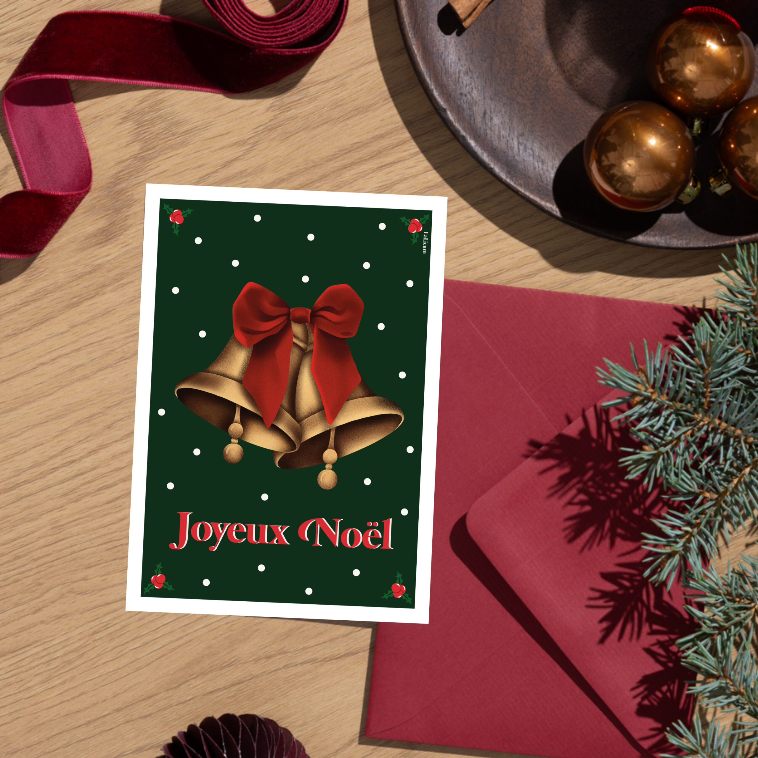 Carte de voeux – Cloches de Noël