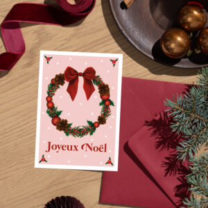 Carte de voeux – Couronne de Noël