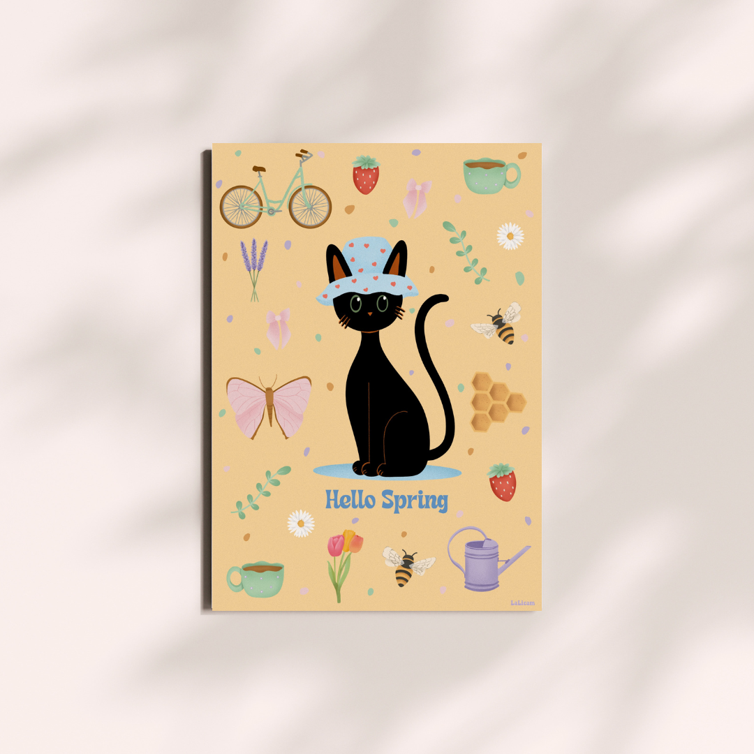 Illustration Le Petit Chat de Printemps